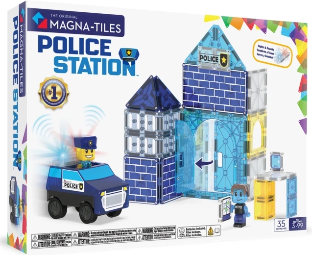 Magna-Tiles costruzioni magnetiche Stazione di Polizia (35 pezzi)