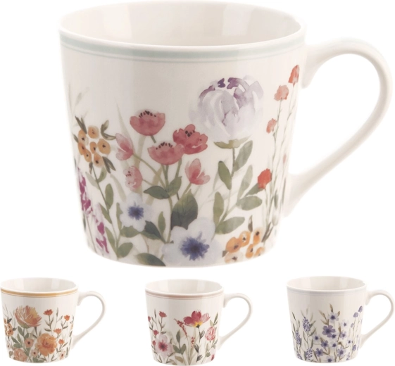 Porcelanowy kubek kwiat 0,44 l (mix dekorów)