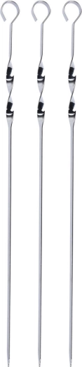 Brochettes plates en acier inoxydable 45 cm (lot de 3)