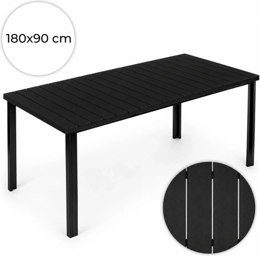 Tuintafel MultiGarden 180 × 90 cm voor 6–8 personen, zwart