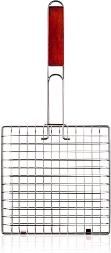 Square roasting grid 22 × 22 cm with wooden handle