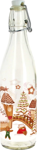 Bouteille en verre avec bouchon mécanique 540 ml Village en pain d’épices