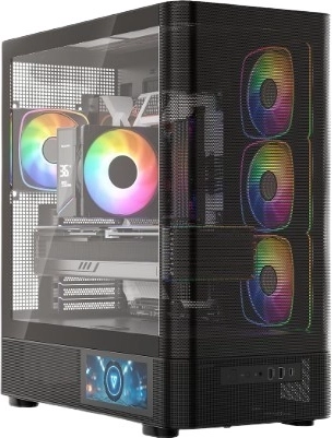 MODECOM Volcano AQ400 ARGB Midi Tower PC Case Black