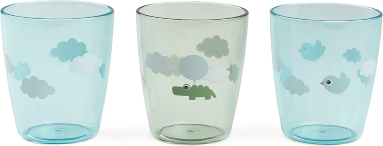 Done by Deer mini glaasjes Yummy Happy clouds groen, 3 stuks