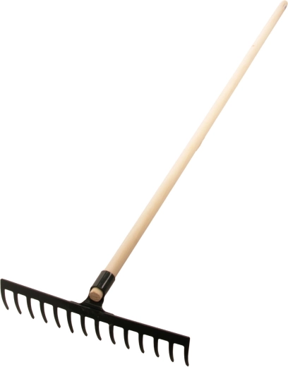 Professional steel rake with 14 tines and 150 cm handle