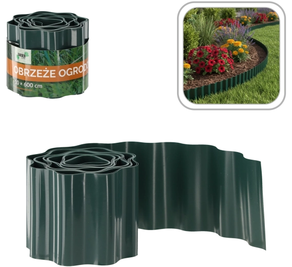 Bordure de jardin 10 × 600 cm verte