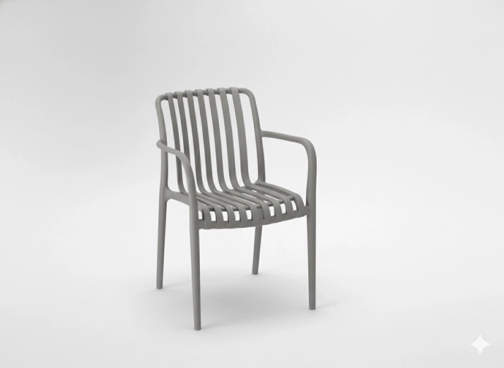 Sedia da giardino grigia con filtro UV