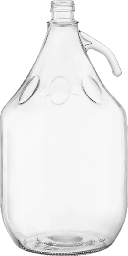 Glass demijohn 5 l with bare neck