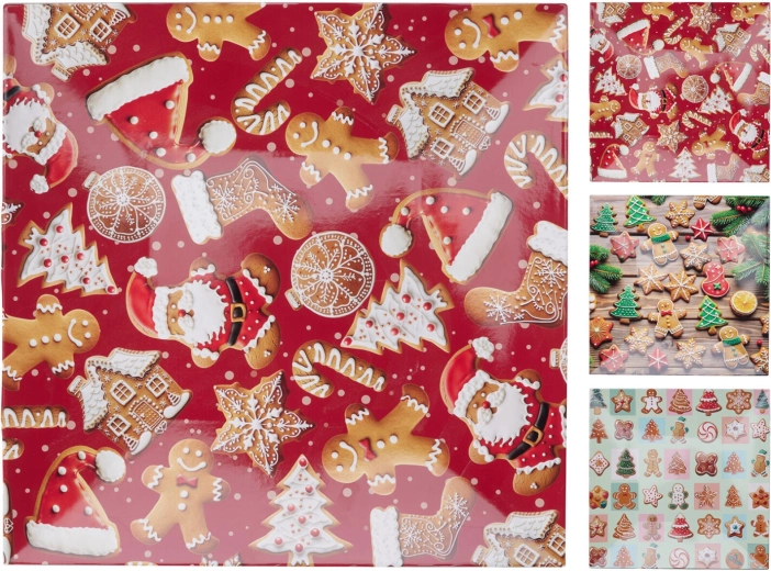 Plateau carré de Noël 30 × 30 cm en plastique, assortiment de décors