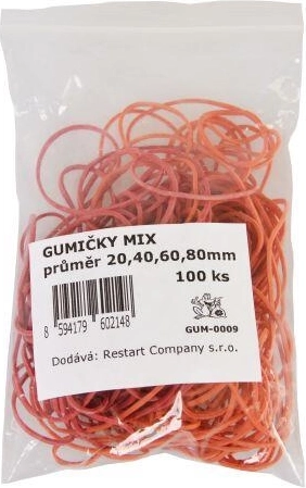 Rubber Bands Mix 20–80 mm, Pack of 100 pcs