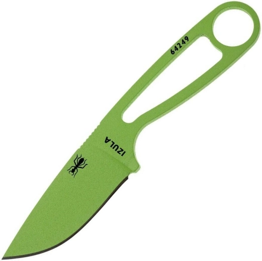 ESEE Izula – neck knife 7.3 cm, green, carbon steel, plastic sheath