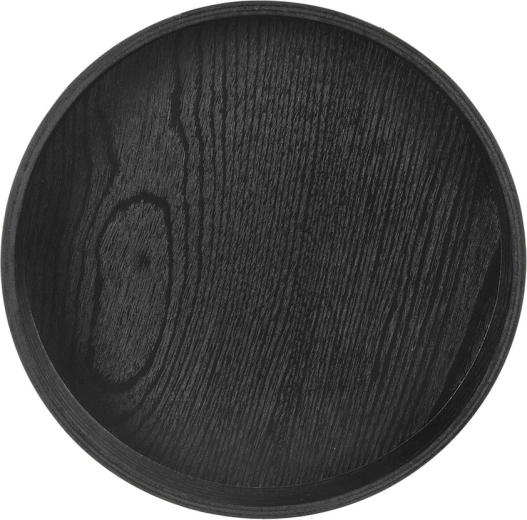 Plateau rond de service et de décoration en bois naturel 30 cm