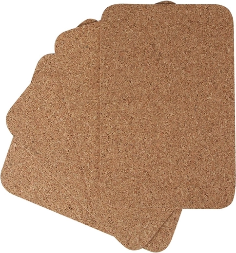 Lot de 4 sets de table rectangulaires en liège 25 × 35 cm
