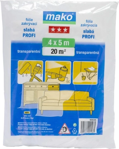 Folia ochronna PROFI 4 × 5 m, 12 µm, przezroczysta HDPE
