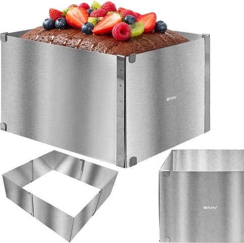 Ruhhy nastavitelný obdélníkový cukrářský ráfek z nerezové oceli 15 cm