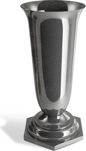 Pokopališka vaza NATY 23 cm, grafitna, obtežena plastična