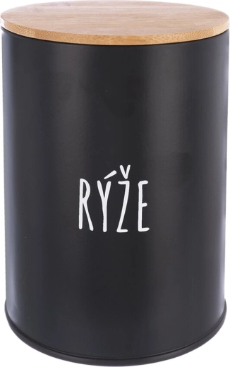 Boîte de cuisine noire pour riz avec couvercle en bambou 11 cm