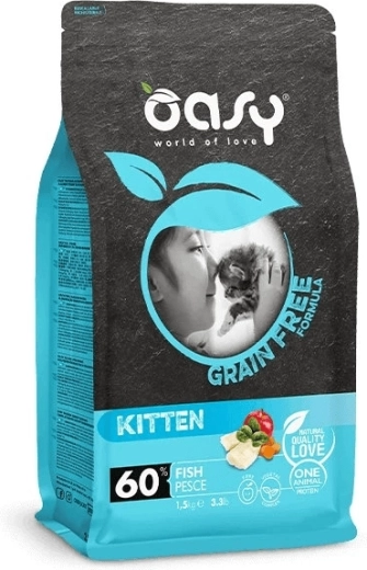 Oasy Grain Free Kitten Fish 0,3 kg – bezobilné granule pre mačiatka