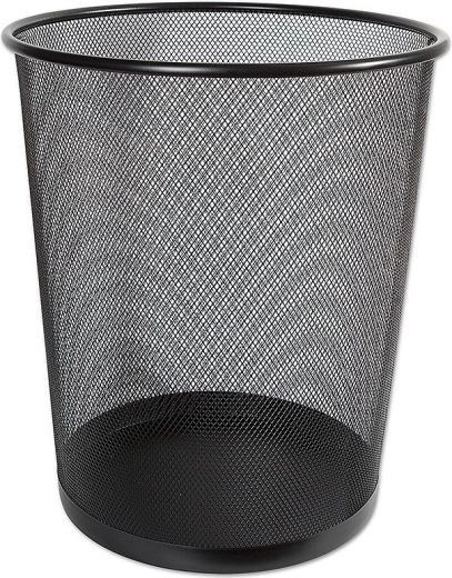 Concorde large metal waste bin black 19 l