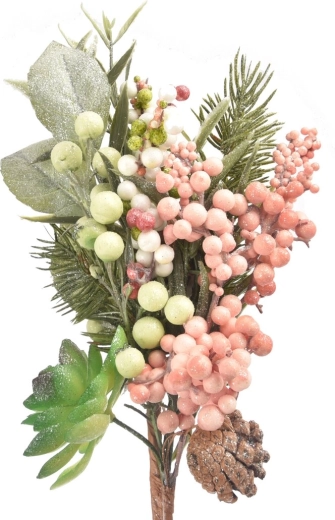 Ramoscello decorativo natalizio in plastica 40 cm