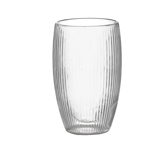 Set of ribbed double-wall glasses 440 ml, 2 pcs