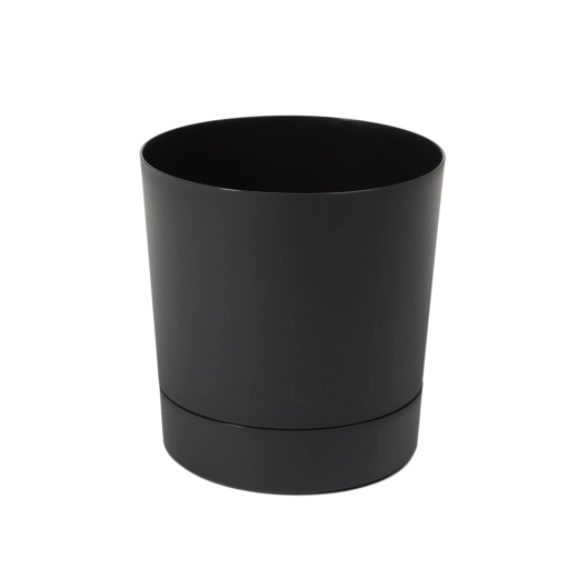 Pot de fleurs avec soucoupe Aura 20 cm noir mat