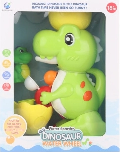 Mulino ad acqua in plastica a forma di dinosauro con ventose per il bagno