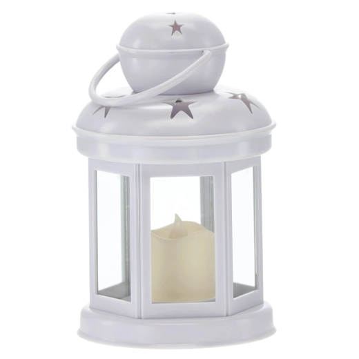 Dekorativni LED lampion sa zvjezdastim izrezima 10 × 10 × 19 cm