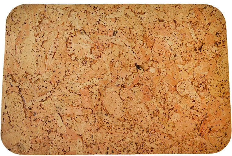 Lekerekített sarkú, téglalap alakú parafa alátét 36 × 25 cm, 6 darabos készlet