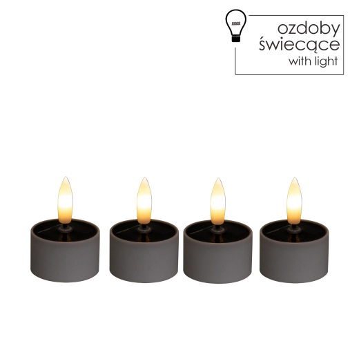 Bougies chauffe-plat LED solaires, lot de 4