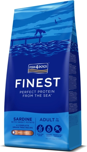 Kibble for small adult dogs with sardine and sweet potato FISH4DOGS Finest 6 kg