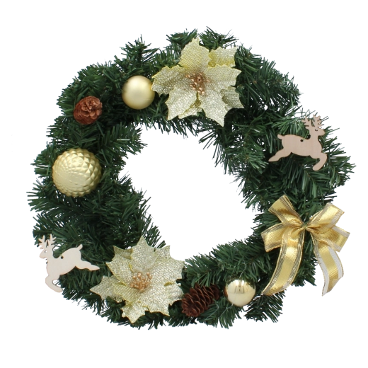 Couronne de Noël dorée 40 cm