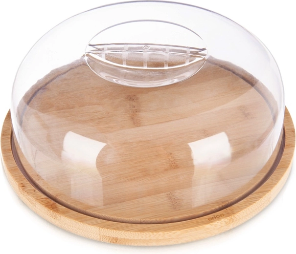 Plateau de service en bambou avec cloche 26 cm