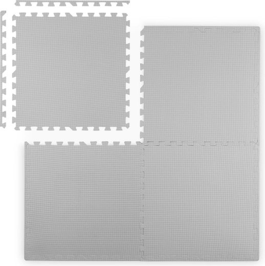 Grande tappetino in schiuma puzzle RICOKIDS 60 × 60 cm, 4 pezzi, grigio