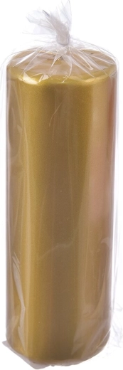 Dekorativt cylinderlys, blank guld 7 × 20 cm