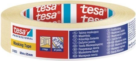 Crepe masking tape 25 mm × 50 m yellow Tesa