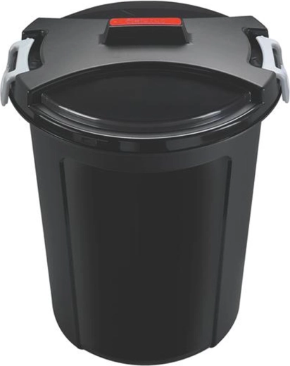 HEIDRUN Plastic Trash Can 46 l with Lid and Side Clips