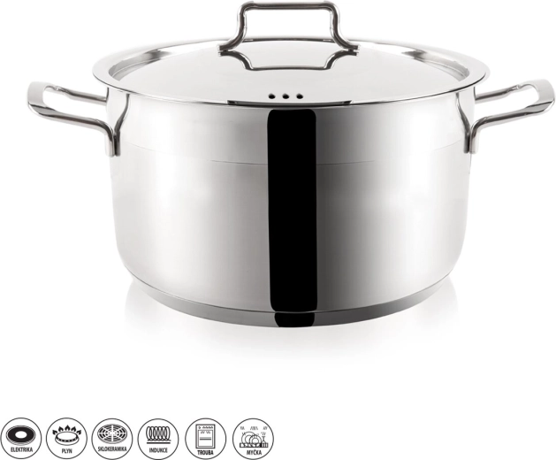 Casserole Anett en acier inoxydable avec couvercle 6,2 l