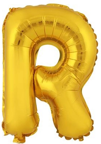Foil balloon letter R 30 cm gold