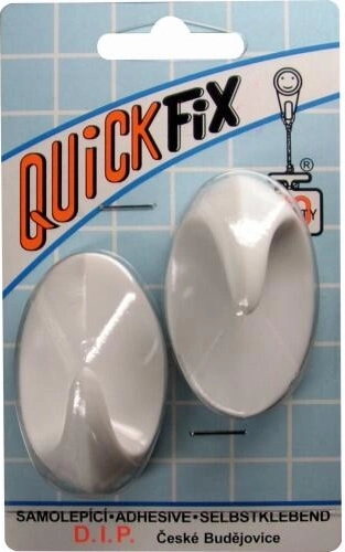 Self-adhesive oval hooks white (2 pcs)