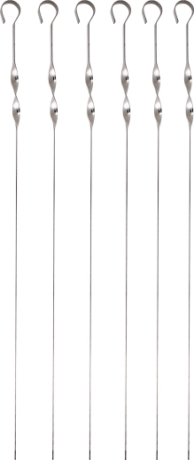 Brochettes de grillade en inox TORO 45 cm, lot de 6