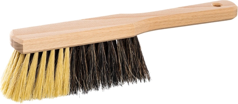 Spazzola a mano in legno non verniciato a 4 file con miscela di setole 50/50