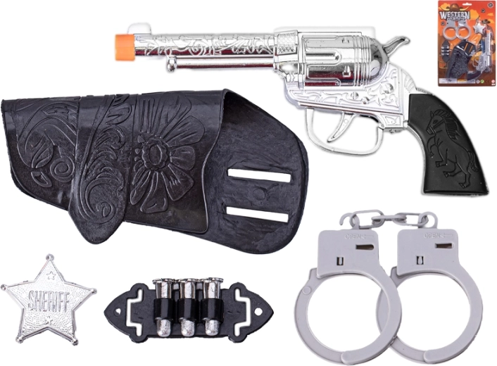 Western set for little sheriffs with clicking revolver 19 cm