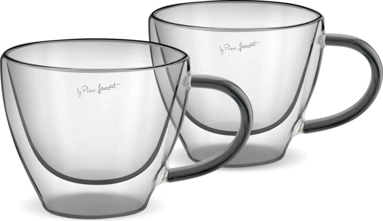 Set di bicchieri termici Lamart Vaso per cappuccino, 190 ml, 2 pezzi, nero
