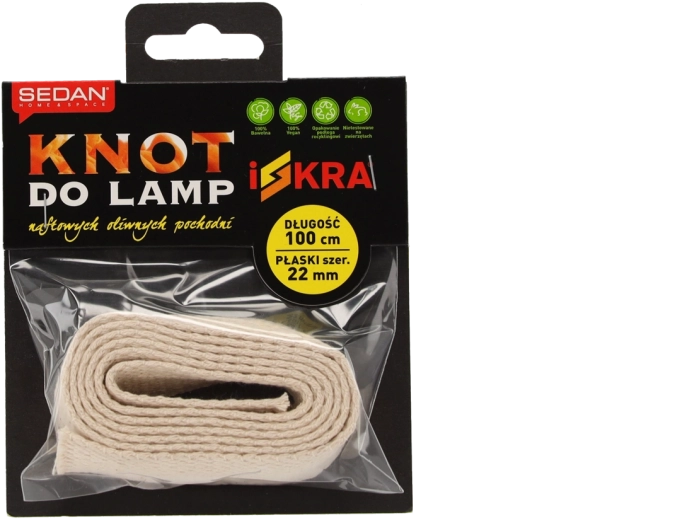Stoppino piatto in cotone 22 mm × 100 cm per lampade e fiaccole