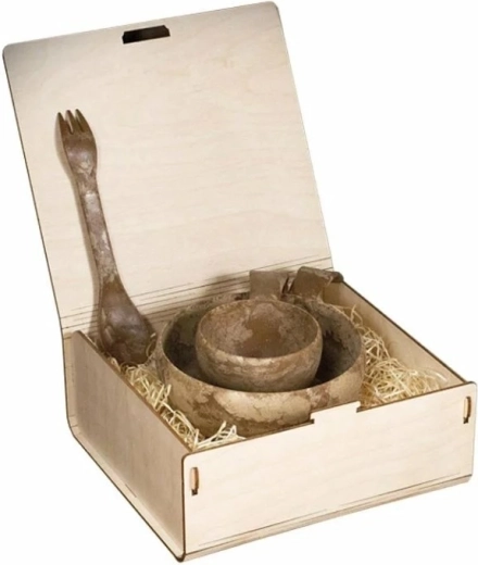 Coffret cadeau KUPILKA Premium S Brown – gobelet 21, bol 55 et spork 205