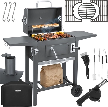 Tuin houtskoolbarbecue met deksel KAMINER 110 × 105 × 50 cm