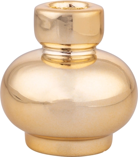 Porcelænslysestage i guld 7,5 × 7,5 × 8 cm
