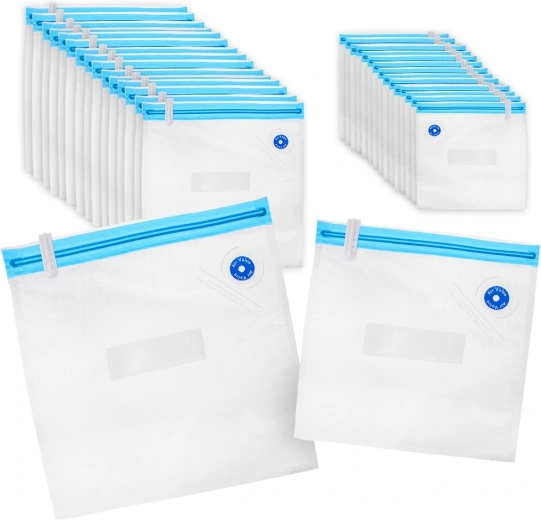 Vacuum food storage bags 26 × 28 cm and 22 × 21 cm, 30 pcs