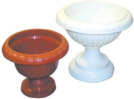 AMFORA Flower Pot Stand 34 cm, brown plastic, height 31 cm